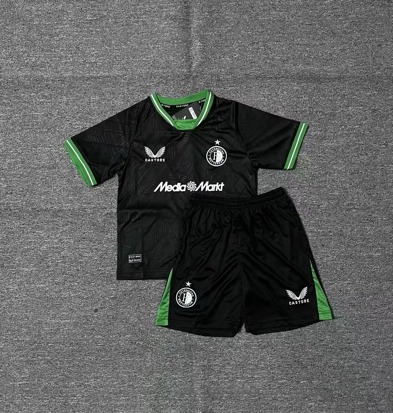 Kids-Feyenoord 24/25 Away Black Soccer Jersey